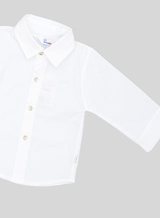 White Shirt With Tie And Grey Blazer Set