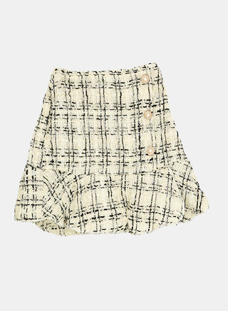 Chic Black Top With Skirt And Beret Set