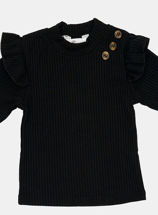 Chic Black Top With Skirt And Beret Set