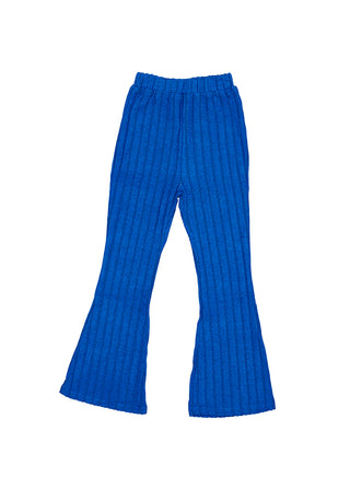 Electric Blue Ribbed Flared Co-ord Set