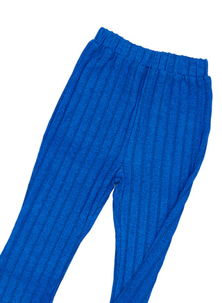 Electric Blue Ribbed Flared Co-ord Set