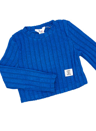 Electric Blue Ribbed Flared Co-ord Set