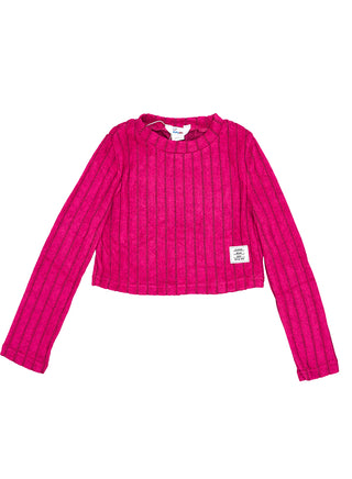 Hot Pink Ribbed Flared Winter Co-ord Set
