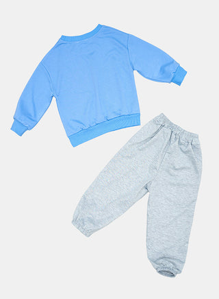 Blue And Grey Math Sweatshirt Jogger Set