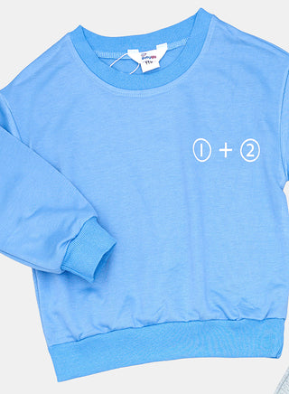 Blue And Grey Math Sweatshirt Jogger Set