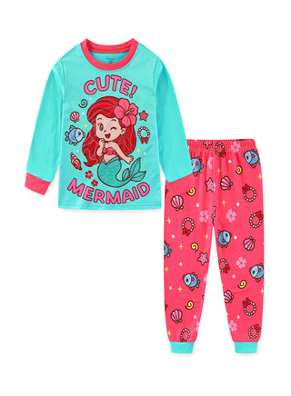 Cute Mermaid Glow in the Dark Pajama Set for Girls