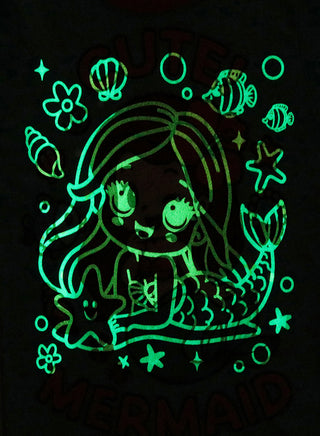 Cute Mermaid Glow in the Dark Pajama Set for Girls