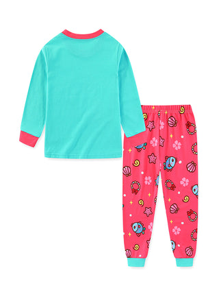 Cute Mermaid Glow in the Dark Pajama Set for Girls