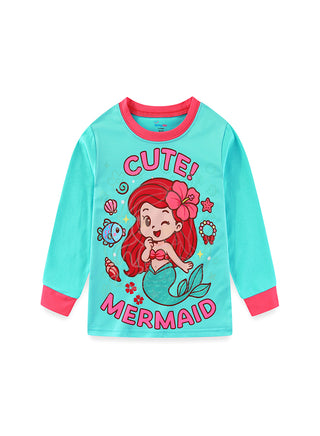 Cute Mermaid Glow in the Dark Pajama Set for Girls