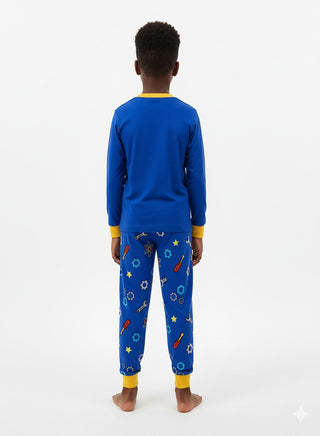 Cool Robot Print Boys glow in the dark Pajama Set