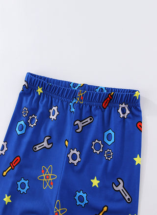 Cool Robot Print Boys glow in the dark Pajama Set