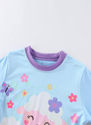 Sweet Sheep and Mom Glow in the dark Pajama Set for Girls