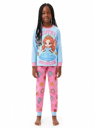 Cute Princess Castle Girls Glow in the dark Pajama Set