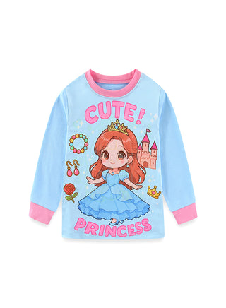 Cute Princess Castle Girls Glow in the dark Pajama Set