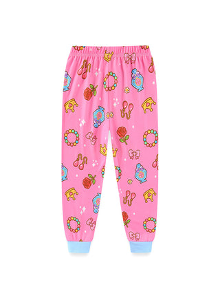 Cute Princess Castle Girls Glow in the dark Pajama Set