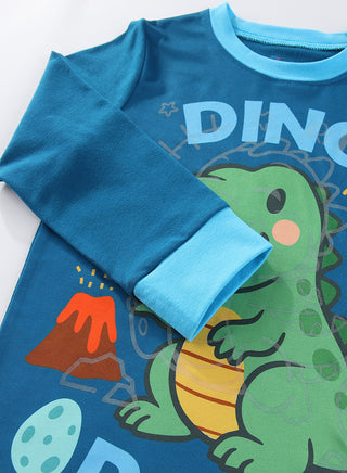 Dino Roar Print Boys Glow in the dark Pajama Set