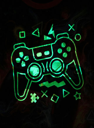 Neon Game Print Boys Glow in the Dark Pajama Set