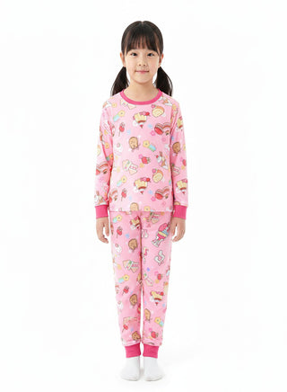 Pink Printed Girls Glow in the Dark Pajama Set