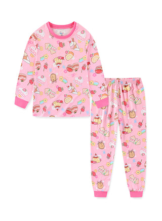 Pink Printed Girls Glow in the Dark Pajama Set