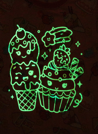 Pink Printed Girls Glow in the Dark Pajama Set