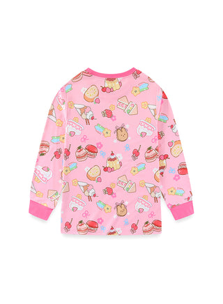 Pink Printed Girls Glow in the Dark Pajama Set