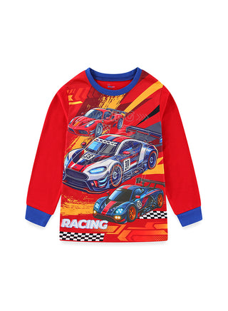 Racing Cars Print Boys Glow in the dark Pajama Set