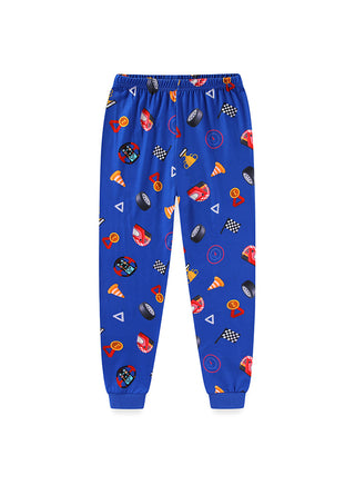 Racing Cars Print Boys Glow in the dark Pajama Set