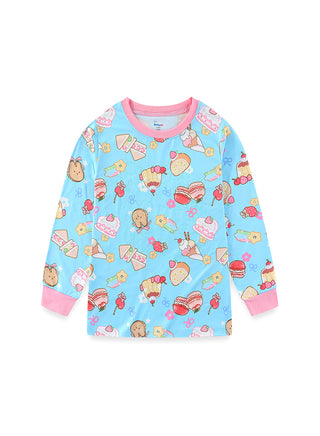 Blue Printed Girls Glow in the dark Pajama Set