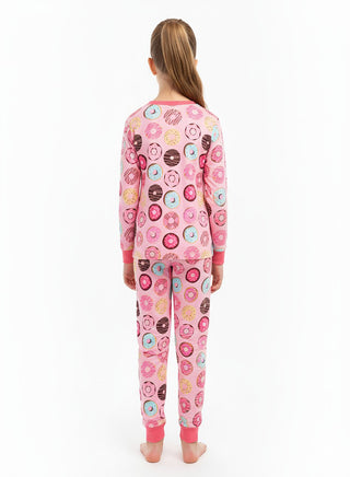 Pink Donut Girls Glow in the dark Pajama Set