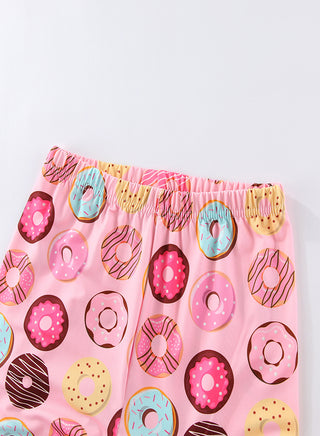 Pink Donut Girls Glow in the dark Pajama Set