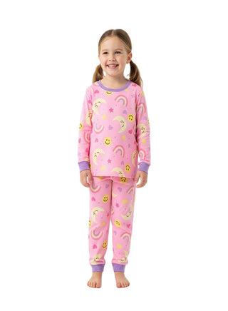 Rainbow Print Girls Glow in the dark Pajama Set