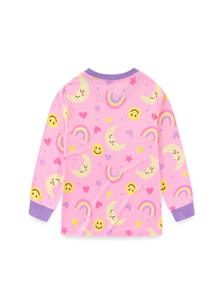 Rainbow Print Girls Glow in the dark Pajama Set