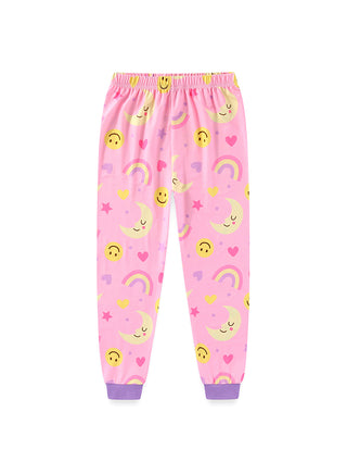 Rainbow Print Girls Glow in the dark Pajama Set