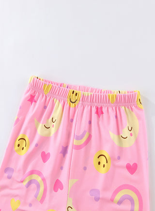 Rainbow Print Girls Glow in the dark Pajama Set