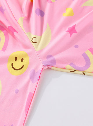 Rainbow Print Girls Glow in the dark Pajama Set