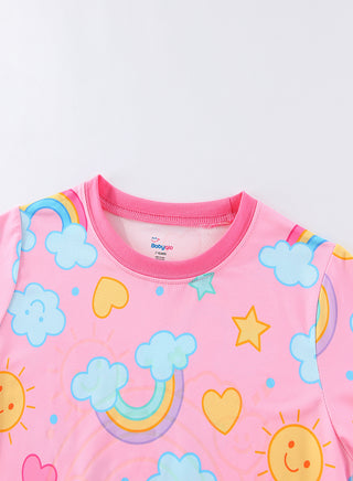 Rainbow Cloud Girls Glow in the dark Pajama Set