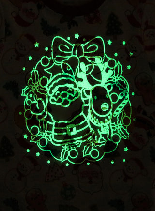 Unisex White Christmas Icons Glow Pajama Set