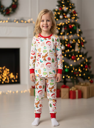Unisex White Christmas Icons Glow Pajama Set