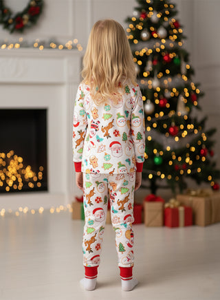 Unisex White Christmas Icons Glow Pajama Set