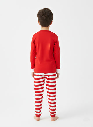 Unisex Red Santa Stripe Glow Pajama Set