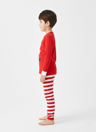 Unisex Red Santa Stripe Glow Pajama Set