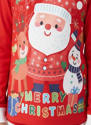 Unisex Red Santa Stripe Glow Pajama Set