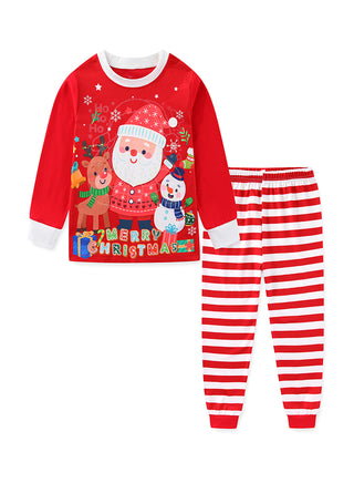 Unisex Red Santa Stripe Glow Pajama Set