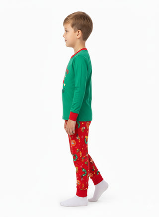 Unisex Green Santa Sleigh Glow Christmas Pajamas