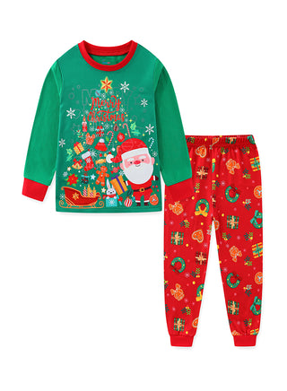 Unisex Green Santa Sleigh Glow Christmas Pajamas