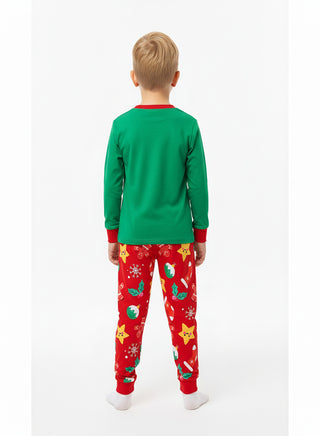 Unisex Green Penguin Reindeer Glow Christmas Pajamas
