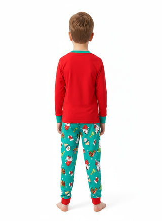 Unisex Red Gnome Christmas Tree Glow Pajamas