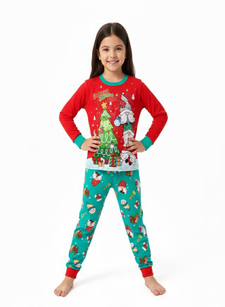 Unisex Red Gnome Christmas Tree Glow Pajamas