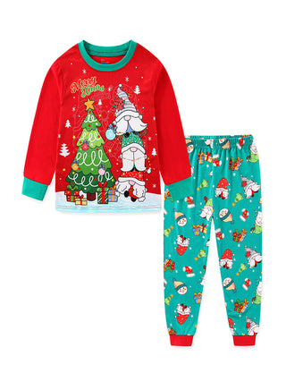 Unisex Red Gnome Christmas Tree Glow Pajamas