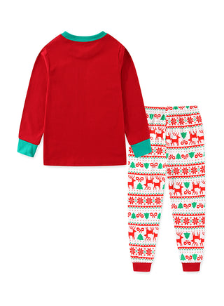 Unisex Red Snowman Glow Christmas Pajama Set